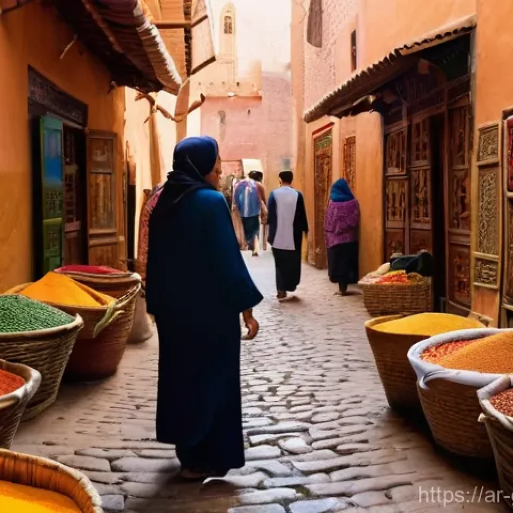 여행안내사 업무 중 흔히 겪는 사례 - **Prompt 1: Authentic Market Discovery in a Moroccan Souk**
    "A vibrant, eye-level shot of a trav...