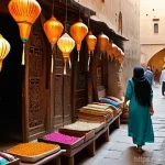 Home 20 여행안내사로서 여행 패키지 설계하기 - **Prompt 1: Cultural Immersion in a Historic Souk**
"A vibrant scene in an ancient, bustling sou...