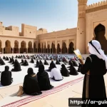 Home 16 여행안내사로 첫 출근 후 하루 - A professional Arabic-speaking tour guide wearing modest, culturally appropriate clothing and a ligh...